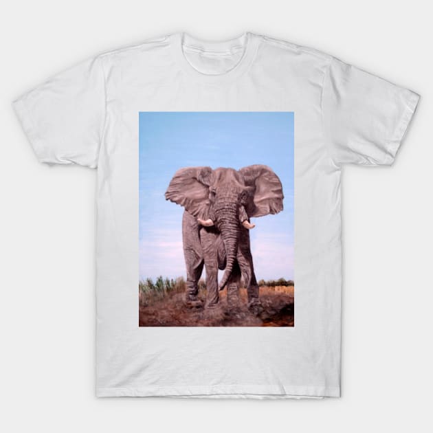 CHARGING BULL ELEPHANT T-Shirt by MackenzieTar